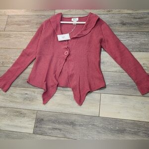 Bonnie and Billy Vintage pink collared wool blend cardigan